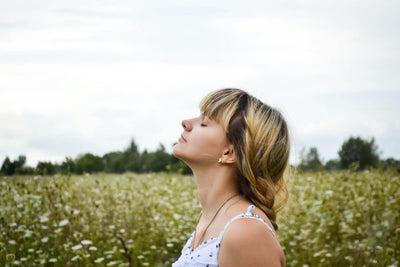 woman getting a breath of fresh air