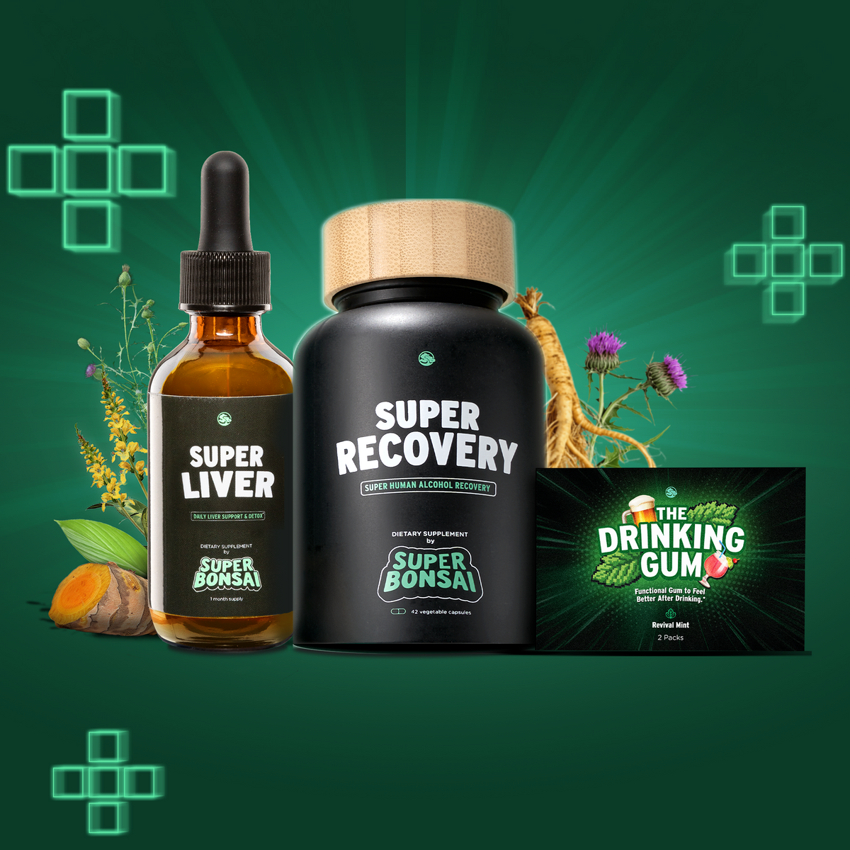 Drinker's Bundle - Drinking Gum + Super Recovery + Super Liver