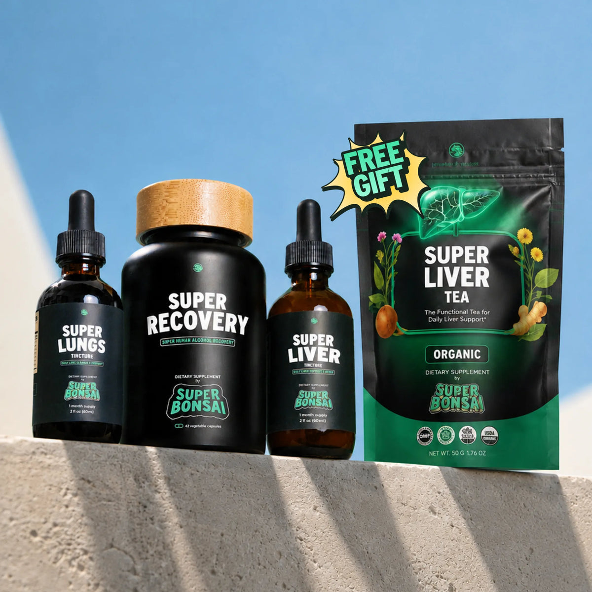 Healthy Habits Bundle - Super Liver + Super Lungs + Super Recovery + Super Liver Tea